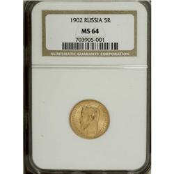Russia: Nicholas II gold 5 Roubles 1902, KM-Y62,