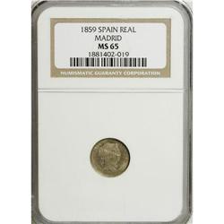 Spain: Isabel II Real 1859 Madrid, KM606.1, key