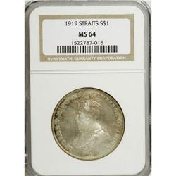 Straits Settlements: George V Dollar 1919, KM33,