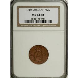 Sweden: Gustav IV Adolf 1/12 Skilling 1802, KM56