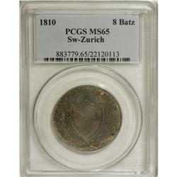 Switzerland: Zurich. 8 Batzen 1810, KM-184, MS65