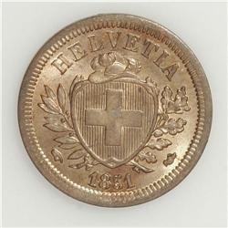 Switzerland: Confederation. 1 bronze Rappen, 185