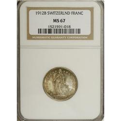 Switzerland: Confederation. 1 Franc, 1912-B, KM-