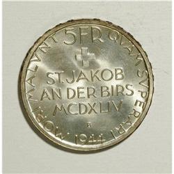 Switzerland: Confederation. 5 Francs pair: (1) 1