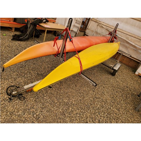 2 Kayaks  with Trailer & Registration "Looksha Sport"  "Boreal Inukshuk"