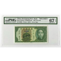 Kwangtung Provincial Bank, 1935 Local Currency Issue Specimen.