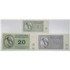 Image 1 : Theresienstadt Ghetto / Protectorate of Bohemia and Moravia. 1943. Lot of 3 Issued Notes.