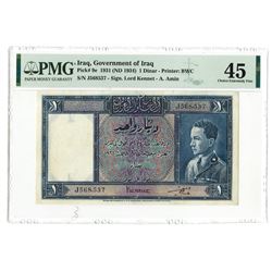 Government of Iraq, Law #44 of 1931 (ND 1934 Issue) 1 Dinar Banknote.