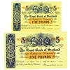 Image 1 : Royal Bank of Scotland. 1961-1964. Lot of 2 Issued Notes.