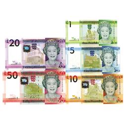States of Jersey, 2010 ND Issue Set of 5 Notes with Matching S/N 000513
