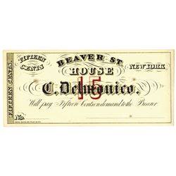 Beaver St. House (C. Delmonico). ND (ca.1840-60's). Unissued Note.
