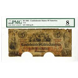 C.S.A., 1861, $5, T-31, PMG VG 8.