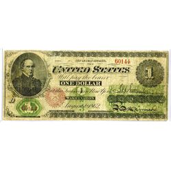 Fr. 17a, Legal Tender, Series of 1862, $1, Fine Condition.