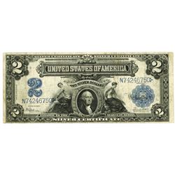 Fr. 258, Series of 1899, Silver Certificates, $2, VF to VF+ condition.