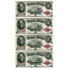 Image 1 : U.S. Note, Fr. 60, $2, 1917 Legal Tender Cut Sheet of 4 Notes