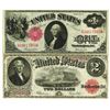 Image 1 : Fr. 36 and Fr# 60, Legal Tender Pair, Series of 1917, U.S. Note, $1 and $2, Both are VF to Choice VF