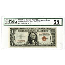 Fr. 2300 $1, 1935 A Hawaii Silver Certificate, PMG Choice About Uncirculated Condition.