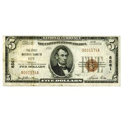 Ely, NV. First National Bank of Ely. $5, 1929 T-1 CH#8561 National Banknote.