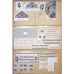 American Express Co. Travelers Checks, ca. 1960s Proof Intaglio Design Elements & Check