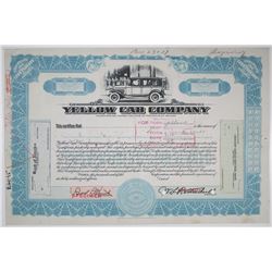 Yellow Cab Co., 1930-40 Specimen Stock Used as a Model with Changes Added to the Certificate.