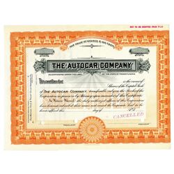 Autocar Co., ND (1900-1920s) Specimen Stock Certificate