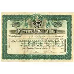 Keystone Wagon Works, 1903 I/U Stock Certificate
