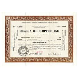 Bendix Helicopter, Inc., 1945 Issued Stock Certificate