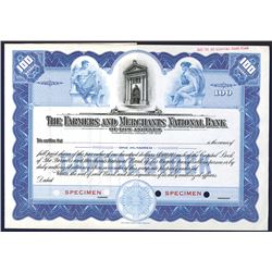 Farmers & Merchants National Bank of Los Angeles, 1910-20 Specimen Stock Certificate.