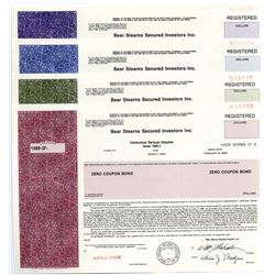 Bear Stearns Secured Investors Inc. 1989 Specimen Bond Quartet