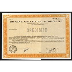Morgan Stanley Holdings Inc. 1977 Specimen Stock Certificate.