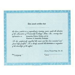Association of Commodity Exchange Firms, Inc. 1967 Specimen Education Certificate