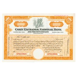 Corn Exchange National Bank and Trust Co., 1920s Specimen Stock Certificate