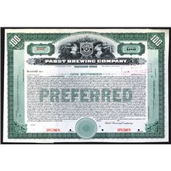 Pabst Brewing Co. 191x Specimen Stock Certificate.