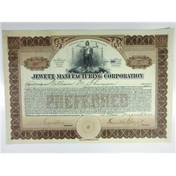 Jewett Manufacturing Corp. 1922 I/U Stock Certificate