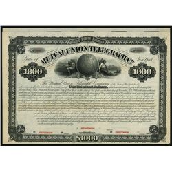 Mutual Union Telegraph Co., 1880 Specimen Bond.