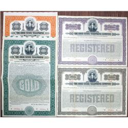 Ohio State Telephone Co. 1914 Specimen Bond Quartet