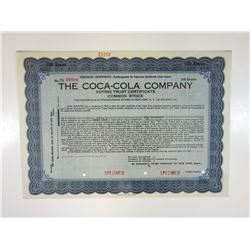 Coca-Cola Company, Voting Trust Certificate 1919 Specimen Temporary Certificate.