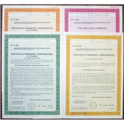 Coca-Cola Financial Corp. & Coca-Cola Co. Specimen Bond Quartet, ca. 1985-1987