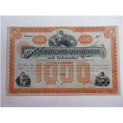 Hipotecario Garantizador de Valores, 1880's Specimen Bond