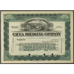 Cauca Dredging Co., 1900-1910 Specimen Stock Certificate