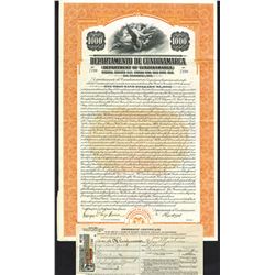 Departamento De Cundinamarca, 1928, $1000 I/U Coupon Bond.