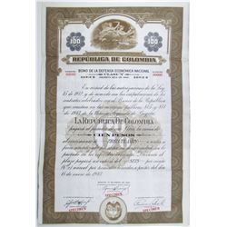 Republica de Colombia 1943 Specimen Bond