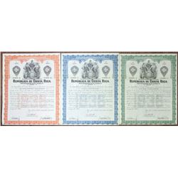 Republica de Costa Rica 1936 Specimen Bond Trio