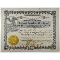 Deutsche Opernhaus-Gesellschaft 1913 I/C Stock Certificate