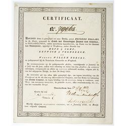 Amsterdam, Bank Der Vereenigde Staten Van America, Bank Of The United States Of America, 1852 Issued