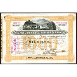 Banco de Credito Hipotecario 1877 I/U Stock Certificate
