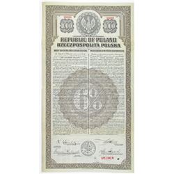 Republic of Poland 1920 Specimen Bond