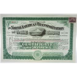 North American Transportation and Trading Co., 1900 I/U Stock Certificate.