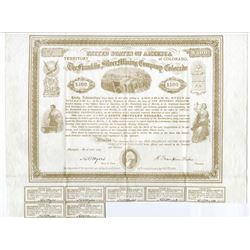 Franklin Silver Mining Company of Colorado, 1869 I/U Bond Signed by Civil War Hero, Lt Colonel Benja