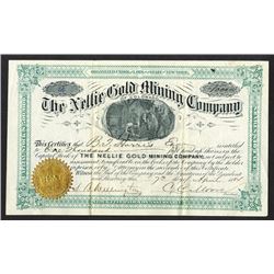 Nellie Gold Mining Co. of Colorado. 1884 I/U Stock Certificate.